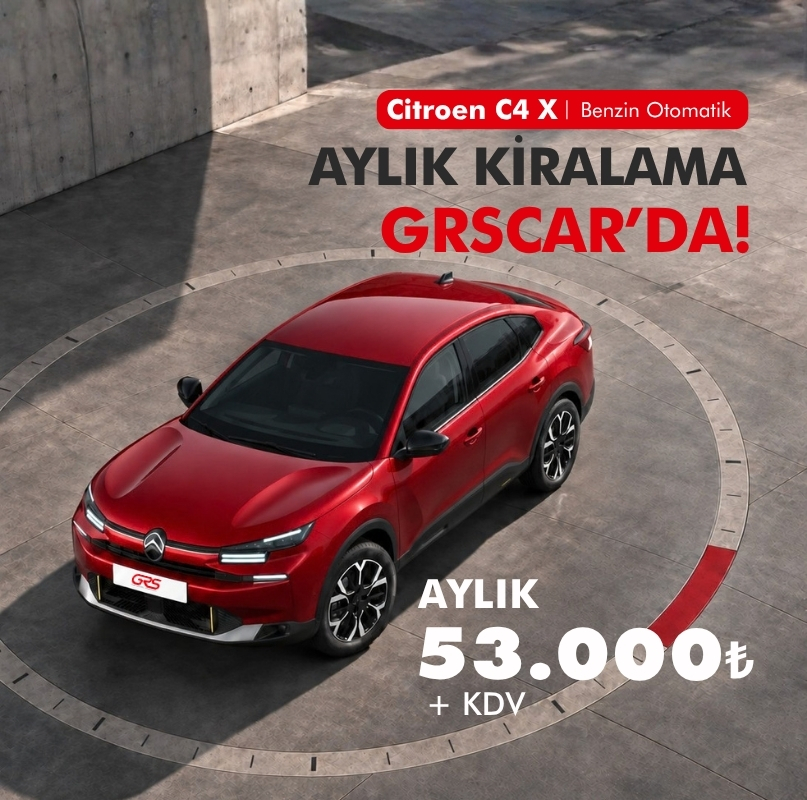 Citroën C4 X ile Aylık Kiralama GRSCAR’da!